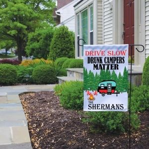 Custom Drunk Campers Garden Flag